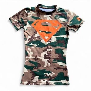 Under Armour Youth Small Superman Camo HeatGear Shirt YSM